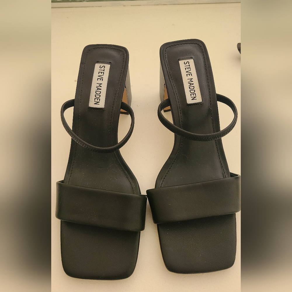 Steve Madden Black Strappy Heels